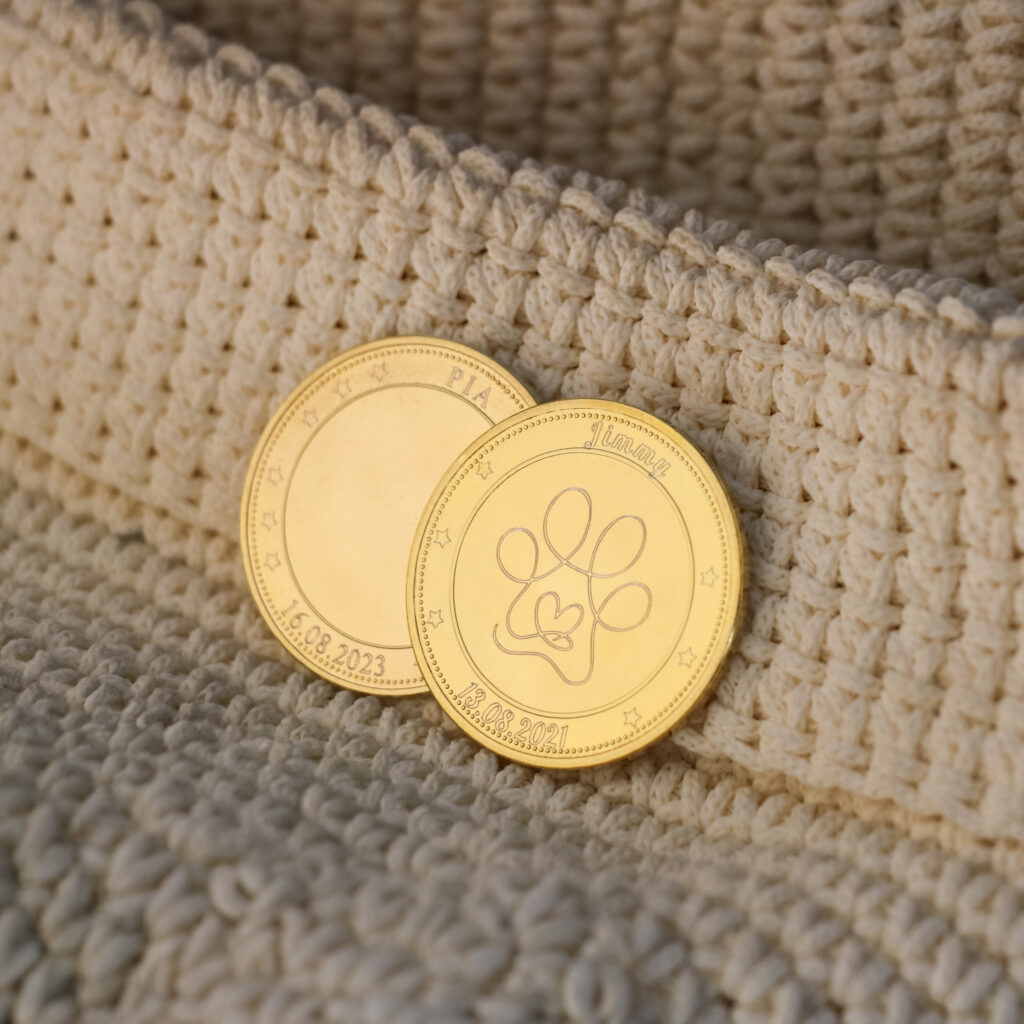 custom coins in gold