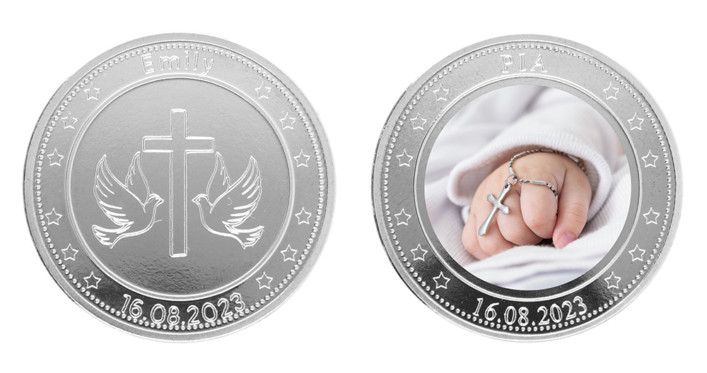 personalizing your baptism and christening coin