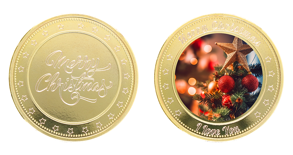 customized gold coin for christmas